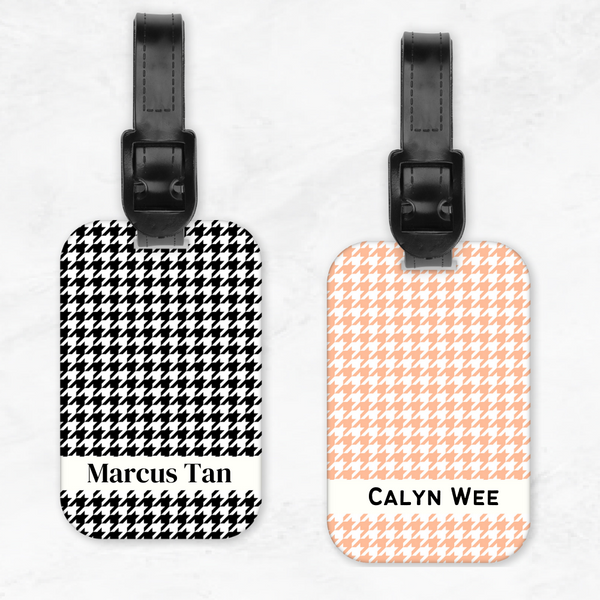 Houndstooth Luggage Tag