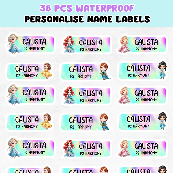 Name Labels - Princess Name Labels
