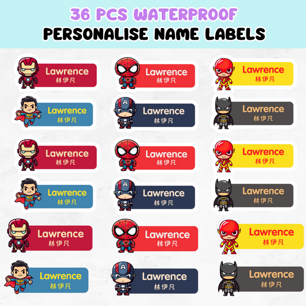 Name Labels - Superheroes Name Labels