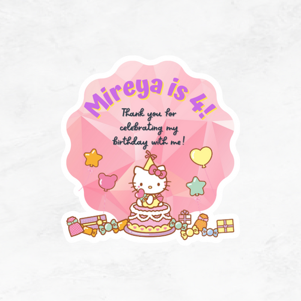 [Set of 12pcs] - Hello Kitty Birthday Stickers