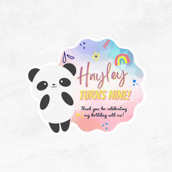 [Set of 12pcs] - Mr Panda Birthday Stickers 