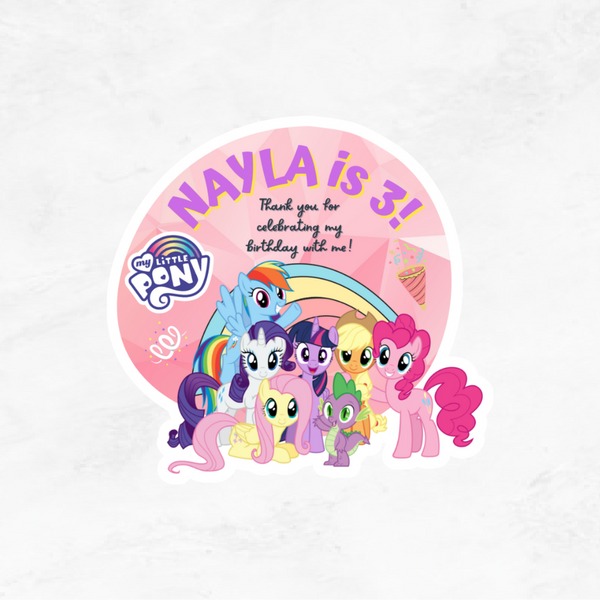[Set of 12pcs] - My Little Pony Birthday Stickers