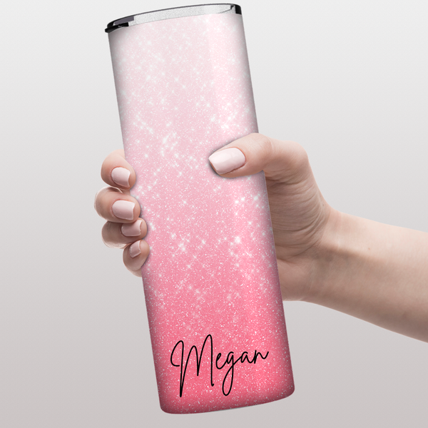 Ombre Glitter Horizontal Placement Tumbler