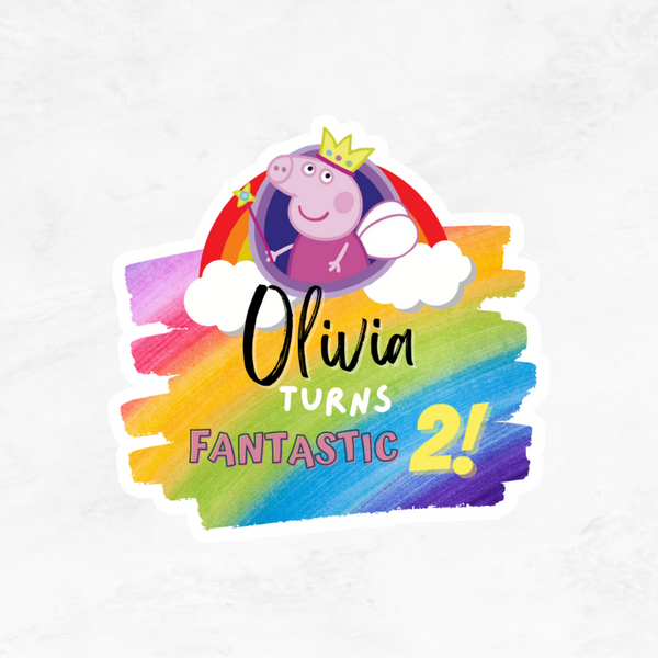 [Set of 12pcs] - Peppa Pig Crown Birthday Stickers