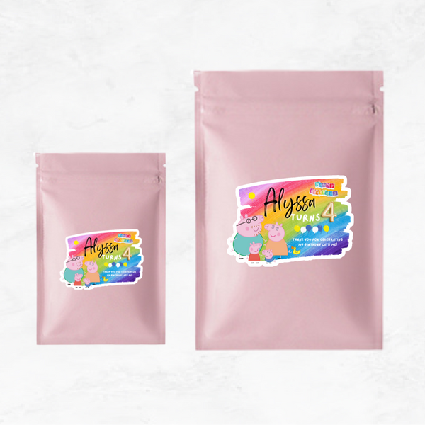 [Set of 12pcs] - Peppa Pig Family Birthday Stickers