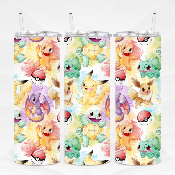 Watercolour Pokemon Tumbler