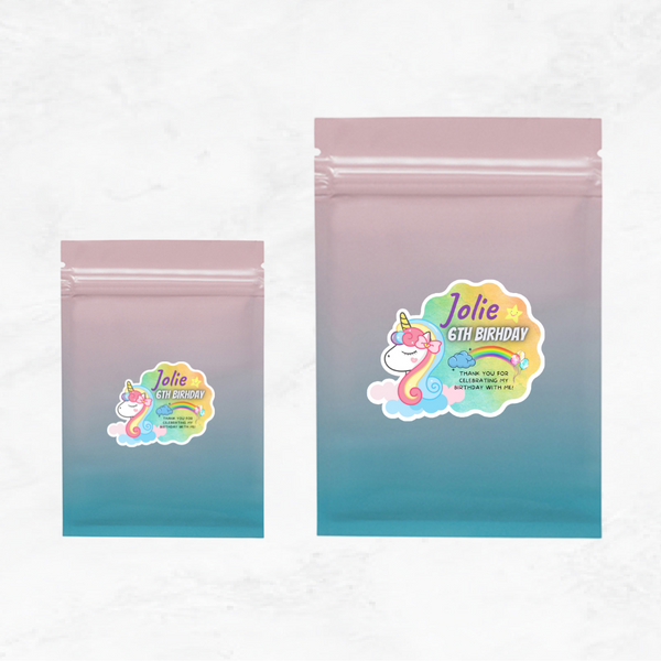 [Set of 12pcs] - Rainbow Unicorn Birthday Stickers 