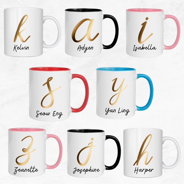 Rntyass Gold Monogram Ceremic Mug 