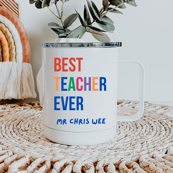 Coloured Best Teacher Vacuum Mug