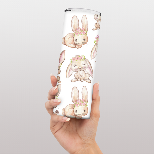 Floral Spring Bunny Thermal Tumbler