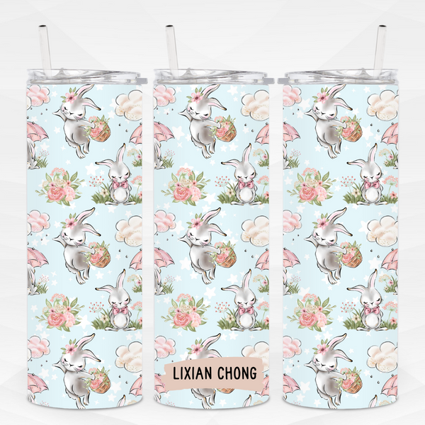 Woodland Bunny Floral Tumbler